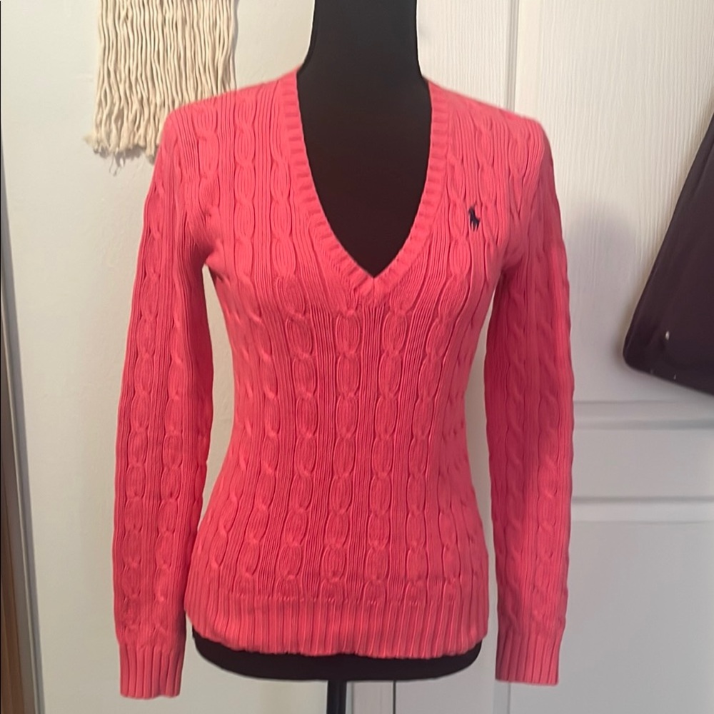 Ralph Lauren Pink Cable Knit Sweater